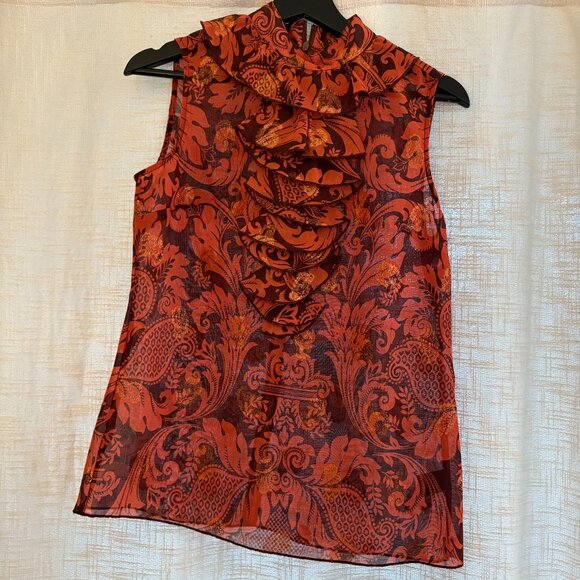 Anna Sui sleeveless blouse with ruffle - Picture 2 of 6